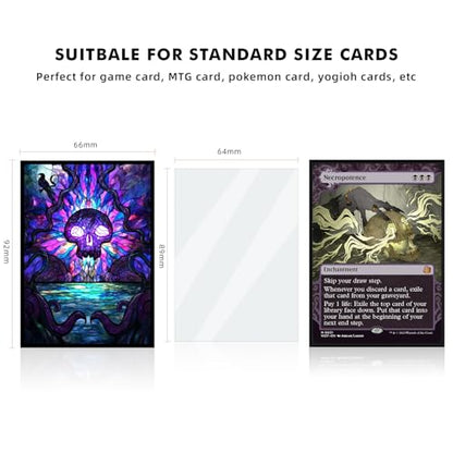 Katomula 100 MTG Card Sleeves with 100 Inner Sleeves, Textured Back Art Sleeve, Fit Standard Size Cards - Swamp - color: Swamp