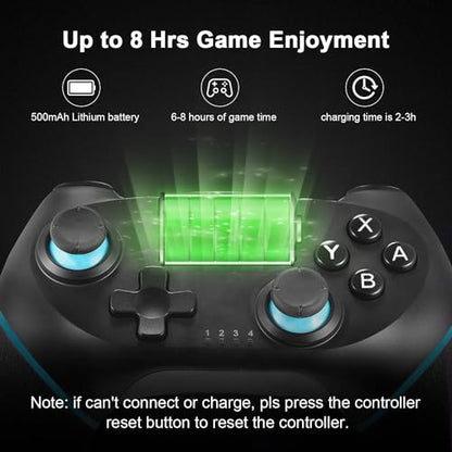 ASTARRY Bluetooth Wireless Gamepad Joystick for Nintendo Switch, 6-8 Hours Battery Life, Ergonomic Design - color: Blue