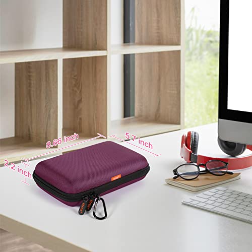 Shockproof Hard Shell Carrying Case, Large Capacity Storage Pouch Bag | Fits GPS, External Hard Drive, Power Bank, Charger, Cable, Travel Tech Organizer, Durable EVA Material - color: Z Black and Deep Purple