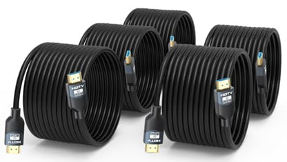 8K HDMI 2.1 Cables 20 FT, 5-Pack, High Speed HDMI ARC/eARC Cable 48Gbps, 8K@60Hz, 4K@144Hz, 1080P@240Hz-HDCP 2.2,3D/HDR for Soundbar, PS5/4, Xbox, Roku, Cinema, TV, Computer, Monitor - size: 20 FT