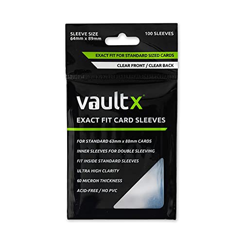 Vault X Exact Fit Sleeves (100 Pack) Perfect Inner Sleeves for Trading Cards, Clear - size: Clear 100 Pack