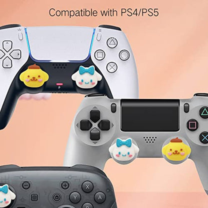 PERFECTSIGHT Cute Thumb Grip Caps for Switch 2 2025, PS5, PS4, Xbox Series X/S, Xbox One, Switch PRO Controller, 4PCS Kawaii Soft Skin Rubber 3D Analog Thumbsticks Grips Joystick Cover, Big Ear - color: Big Ear