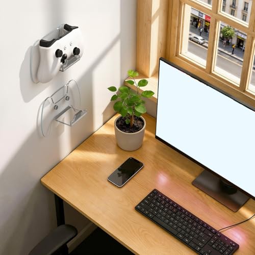 Wall Mounted Controller Stand Space Saving Gamepad Wall Hanger Hook with Stable Acrylic Frame Stylish Organiser