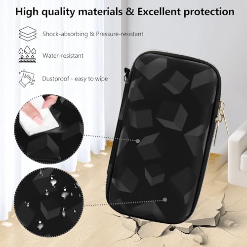 Supmay Hard Travel Case for My Arcade Tetris Pocket Player Pro, Strategic Puzzle Games, Retro Portable Game Console Protection Case with Mesh Pocket for Batteries and USB-C Cable, Black - color: Black Cube