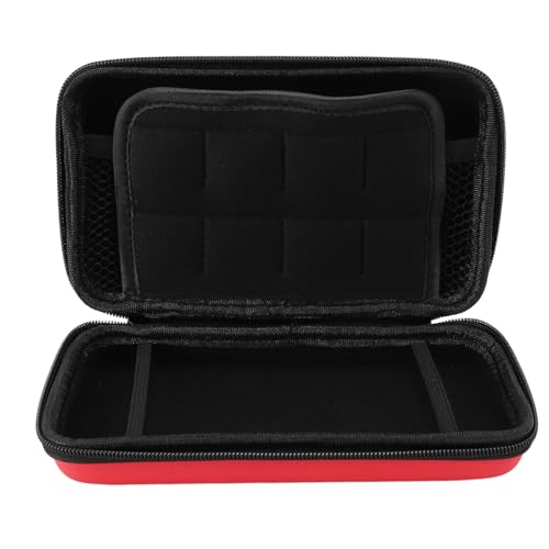 LICAEVEY Hard Shell Carrying Case for New 3DS XL/2DS XL - Travel Protective Storage with 8 Game Cartridge Slots & Water Proof PU Exterior (Red) - color: Red