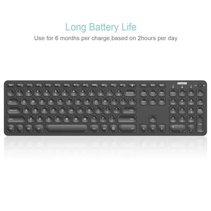 Arteck 2.4G Wireless Keyboard Ultra Slim Full Size Keyboard with Numeric Keypad and Media Hotkey for Computer/Desktop/PC/Laptop/Surface/Smart TV and Windows 10/8/ 7 Built-in Rechargeable Battery