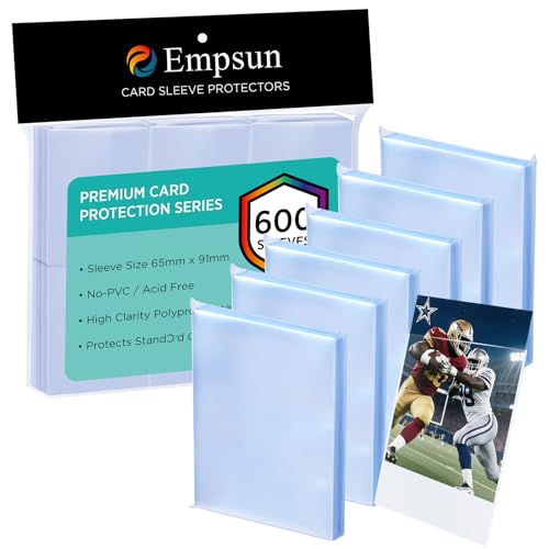 600 Count Clear Penny Soft Sleeves: Trading Card Sleeves, Soft Protectors Fit for Standard Cards, Sports Cards, TCG/MTG Game Cards, Baseball Cards