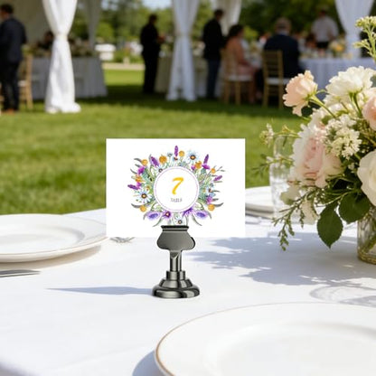 Urban Deco 16PK Table Number Holders Place Card Holders 1.7 Inch Table Card Holders Steel Card Holders for Photos, Food Signs, Memo Notes, Weddings, Restaurants, Birthdays(Nickel Black) - color: Nickel Black