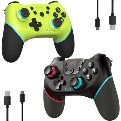 2 Pack Wireless Pro Controllers for Nintendo Switch/Lite/OLED/Switch 2 | 2026 Upgraded Bluetooth Switch Pro Controller with Hall Effect Joystick, 6-Axis Gyro, Dual Vibration, Turbo & Ergonomic Grip - color: Black+Olive