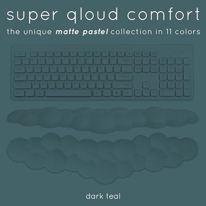 Cloud Keyboard Wrist Rest – Create-ables Qloud Cloud Wrist Rest for Computer Keyboard and Mouse, Ergonomic Memory Foam Wrist Pad with Non-Slip Base, Includes Cloud Mouse Pad – Dark Teal - color: 09 Dark Green