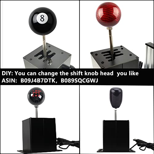 GSTP PC USB Simulator Shifter Compatible with G29 G27 G25 G920 T300RS/GT Steering Wheel Sequential H Gear Shifter Compatible with ATS ETS Dust WRC Sim Racing Games 7+R Silver