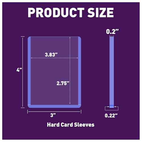 3"x4" 180pt Card Sleeves Hard Plastic Card Protectors, 50-Pack | Memorabilia Card Storage, Smooth Open-Top Slot, Scratch-Resistant Transparent Shell, Anti-Warp Plastic Surface - size: 180PT 50ct Hard Sleeves