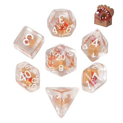 UDIXI Polyhedral Dice Set D&D, Mimic Chest DND Dice Set for Tabletop Games | Velvet Storage Bag, DM Gift, for Dungeons and Dragons Role Playing Games Board Games - color: Mimic Chest