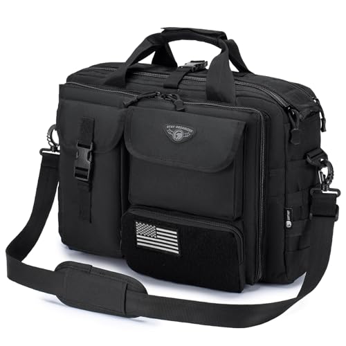 Stypos Tactical Messenger Bag,Tactical Briefcase for Man Military Laptop Bag 14 Inch/15.6 Inch /17.3 Inch Messenger Work Bag - color: Black, size: 18inch Large