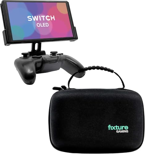 Fixture S2 Bundle Gaming Console Monitor and Controller Mount with Carrying Case Compatible with Nintendo Switch OLED and Pro Controller - size: S2 + Case - For Switch OLED (2021)