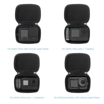 JSVER Mini Carrying Case for GoPro Hero 13/12/11/10/9/8/7/6/5/4/3, DJI Osmo Action, AKASO EK7000 / EK7000 Pro / V50 Pro/Brave 4, Campark ACT74 / ACT76, Dragon Touch Vision 3, YI Lite / 4K+ - size: Small-T2