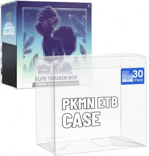 30 Pack Clear PKMN ETB Protector Case, PKMN Elite Trainer Box Protector, PET Plastic Display Box Protector for Collectors Gifts Elite Trainer Boxes - 0.5mm Thick (Pack of 30) - size: 30 Pack