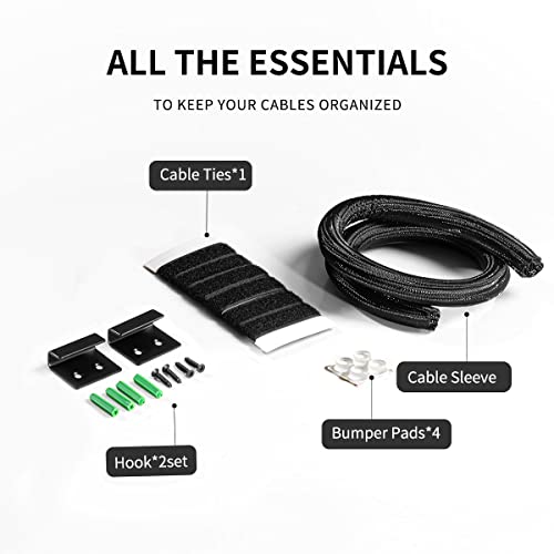 Large Cable Management Box-Stylish Wire Organizer, Wire Concealer and Wire Management Box-Wire Management Box with Protective Sleeve (Brown) - color: Brown