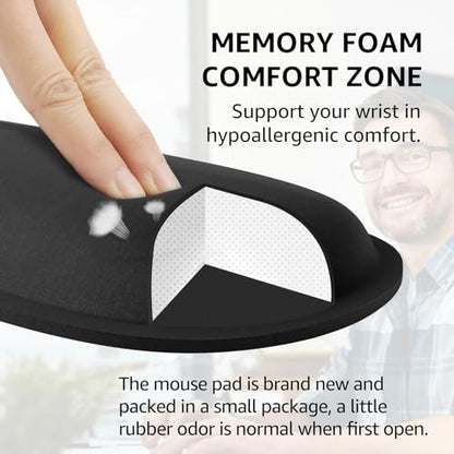 KTRIO Keyboard Wrist Rest & Small Mouse Wrist Rest, Black | Memory Foam Wrist Support, Ergonomic Design, Non-Slip Base, Office and Home Use - color: Black