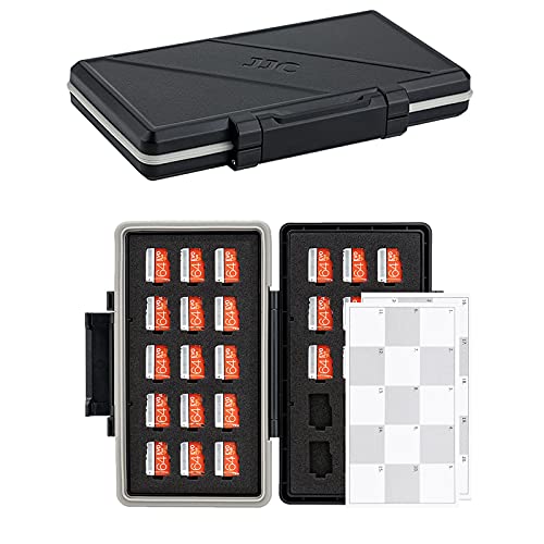 30 Slots Micro SD Card Case with Index Label, Water Resistant & Shockproof Micro SD Card Holder, Compact MicroSDHC/MicroSDXC/Micro SD Card Organizer Storage - color: Black, size: For 30x TF