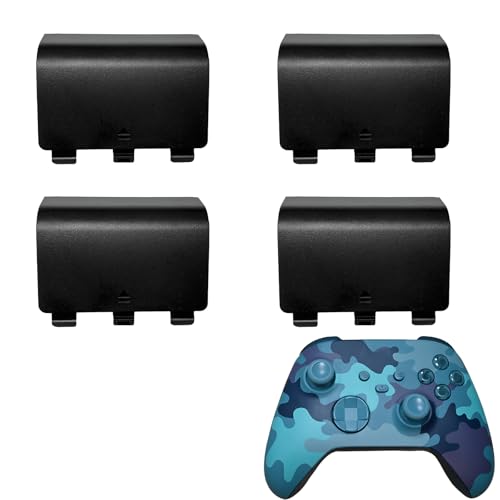 Battery Back Cover for Xbox Series S/X Controller, Battery Cover Door for Xbox Series S/X Controller, Battery Back Shell Repair Part Compatible with Xbox Series X/Series S Controller(4 Black) - color: Black
