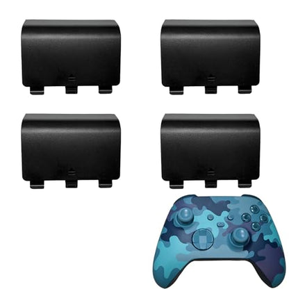 Battery Back Cover for Xbox Series S/X Controller, Battery Cover Door for Xbox Series S/X Controller, Battery Back Shell Repair Part Compatible with Xbox Series X/Series S Controller(4 Black) - color: Black