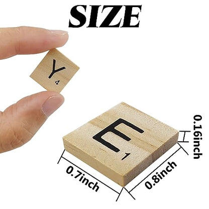 GXXMEI 600PCS Wooden Tiles, Letters for Crafts, Making Alphabet Coasters, Wooden Letter Tiles, A-Z Capital Letters for Crafts, Spelling, Crossword Game