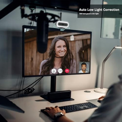 2K Webcam for PC with Microphone/Ring Light,USB C Computer Camera | Webcam with RGB/White Light/Cover,Autofocus,65°FOV, PC Web Camera for Desktop Computer Video Meeting/Gaming Streaming - color: 2k webcam with light