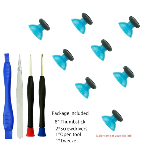 8PCS Replacement Thumbstick for Xbox one S/X/Elite Controller, Joysticks Repair Kit for Xbox Series X & S Controller, Custom Analog Thumb Sticks Parts for Xbox Core Controller (Black)