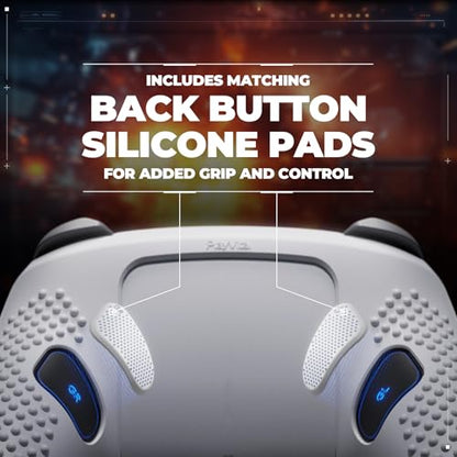 PlayVital Silicone Cover Skin for Nintendo Switch 2 Pro Controller – 3D Studded Edition Anti-Slip Grip Protector Case for Switch 2 Pro with Back Button Cap, Thumb Grips & Sticker - White - color: White