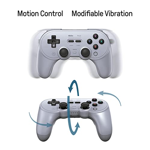 8Bitdo Pro 2 Wireless Bluetooth Controller with Travel Case, Hall Effect Joystick Update, Retro Gamepad for Switch/Switch 2, PC, Android, and Steam Deck & Apple (Black Edition) - color: Black Edition