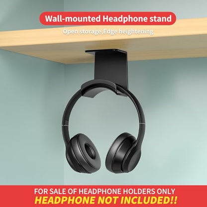 Gmae Headphone Stand for Desk Mini Headphone Hanger Holder with Strong Adhesive Gmae Headset Stand Headset Holder(ZY88 Under Desk and wall Mount Black) - style: ZY88 under desk and wall mount black