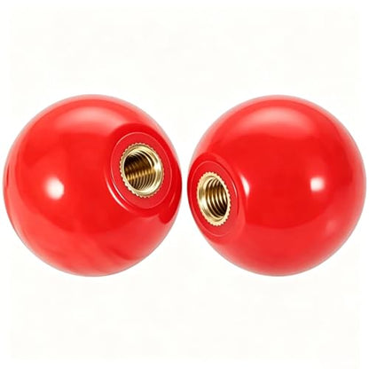 2Pcs Red Arcade Joystick Ball Top 35mm M6 Thread Replacement Joystick Knob for DIY Fight Stick, Home Arcade, Commercial Gaming Machine – PS & ABS Material 30g (red) - color: Red