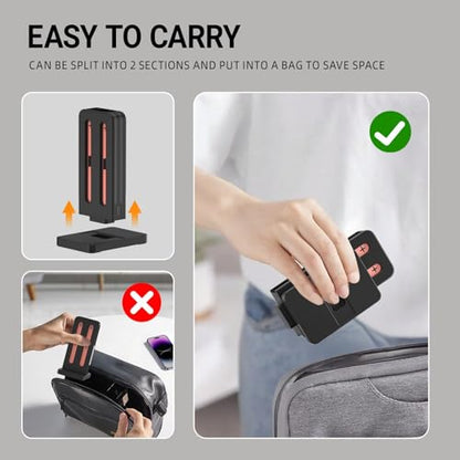 Nintendo Switch 2 Controller Charger, 4-Slot Magnetic Dock, LED Indicators | For Nintendo Switch 2 controllers only, not original Switch; four magnetic slots charge together with clear LED status lights