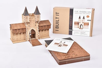 Barbican P - Castle gate - 3D Wooden Puzzle - DIY 28mm Scale Model Building Set for Adults and Collectors - Assembly kit - Tabletop Miniature Terrain Set - color: Gatehouse (Real Texture)