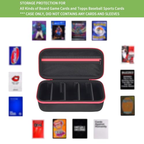 ALKOO Trading Card Carrying Case, 900+ Card Game Storage for MTG | Large card carrying case for card games and trading cards, holds 900+ cards, deck boxes and expansion packs, black, case only - color: Red