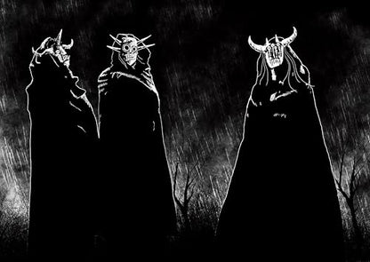 Free League MÖRK Borg Gamemaster Screen - Five-Paneled Roleplaying Game Tool with Demonic Art