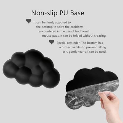Cloud Mouse Pad Keyboard Wrist Rest 4PCS Extended Large Galaxy Desk Mat Pad Set Memory Foam Non-Slip Cute Ergonomic Gaming Mouse Pad Wrist Support for Computer Laptop Home Office Black - color: 4pcs Black Galaxy