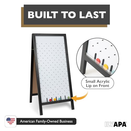 Ilyapa Prize Drop Board, 28x57 in - Penny Drop Game, Whiteboard Sign | Wooden A-Frame Whiteboard Sign, Includes 20 Coin Drop Discs & Eraser - For Trade Shows & Events - color: White, size: 28x57