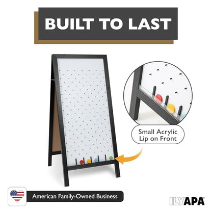 Ilyapa Prize Drop Board, 28x57 in - Penny Drop Game, Whiteboard Sign | Wooden A-Frame Whiteboard Sign, Includes 20 Coin Drop Discs & Eraser - For Trade Shows & Events - color: White, size: 28x57