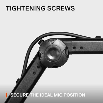 SteelSeries Alias/Alias Pro Mic Boom Arm — For Gaming, Streaming, and Podcasting — 360° Rotation — Desk Clamp — Folding Scissor Design — Hidden Springs — Cable Management — 3/8" and 5/8" Adapters - style: Boom Arm