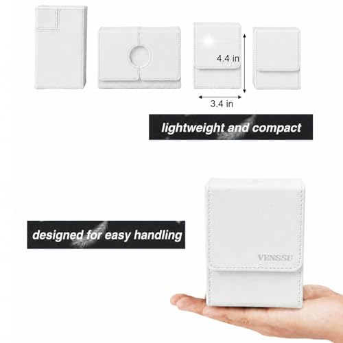MTG Deck Box with Commander Display Window (White&Green, 1 window) | Holds 120 Single/100 Double-Sleeved Cards, Fit MTG/PTCG/OPTCG Cards, Strong Magnet, PU Leather, With 2 Dividers & 1 Toploader - color: White and Green
