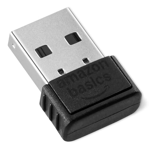 Amazon Basics Bluetooth 5.4 USB Adapter Dongle for PC, USB Receiver for Bluetooth Mouse, Keyboard, Laptop, Works with Windows 11/10/8.1