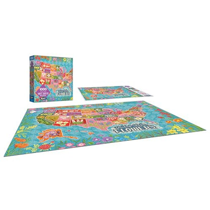 RoseArt - Soft Touch - Flower Map - 1000 Piece Jigsaw Puzzle for Adults - style: Flower Map