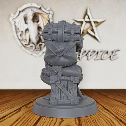TTRPG Unpainted Miniatures for Tabletop RPG Game - Fantasy Minis Figurine for Dungeon Masters & Role Playing, 28mm Scale RPG Accessory Figure for Miniature Game - Skaven Alchemist (AS214)
