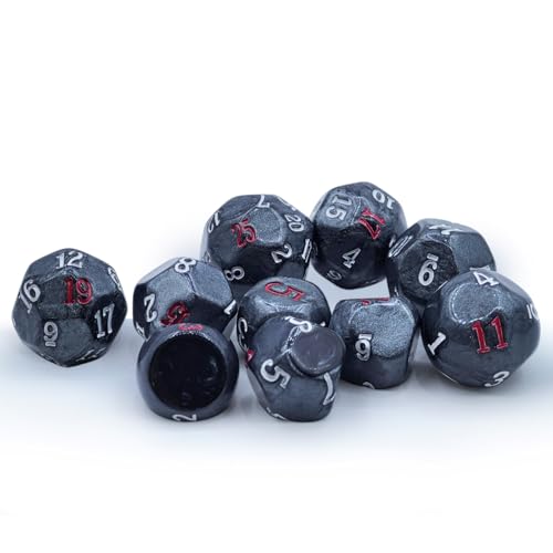 10 Pieces Odd Numbered Polyhedral Dice Set D3-D25, Odd Number Dice D3, D5, D7, D9, D11, D13, D15, D17, D19, D25 for Role Playing Table Games (Marble Black Set) - color: Marble Black Set