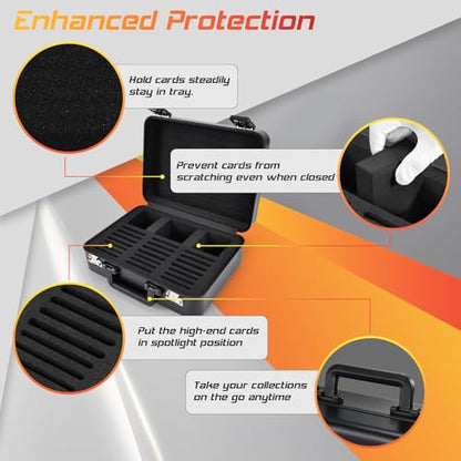 graded card case trading card storage box holder for baseball sports card 62u, black, bb02u