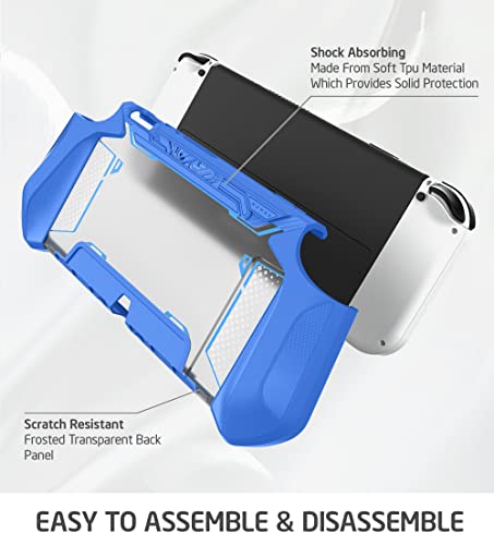 Mumba Dockable Case for Nintendo Switch OLED 2021, [Blade Series] TPU Grip Protective Cover Accessories Compatible with Nintendo Switch OLED 7 Inch and Joy-Con Controller (Navy) - color: Navy