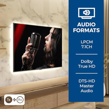 OREI 4K 1x8 HDMI Extender Splitter Multiple Over CAT 6/7 Cable with EDID management - 4K@30Hz upto 165ft and 1080p@60Hz upto 230ft- Loop Out | 1x8 HDMI Extender – HDMI 1.4, 10.2Gbps, Dolby TrueHD, DTS-HD Master Audio, Plug & Play, Metal Housing, PoC Suppo