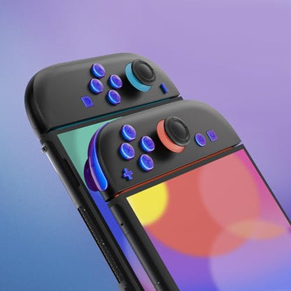 eXtremeRate DIY Replacement Full Set Buttons for Joycon 2, Custom ABXY Direction Keys Dpad + - C Home Capture Release L R ZR ZL Trigger Buttons for Nintendo Switch 2 Controller - Chameleon Purple Blue - color: Chameleon Purple Blue